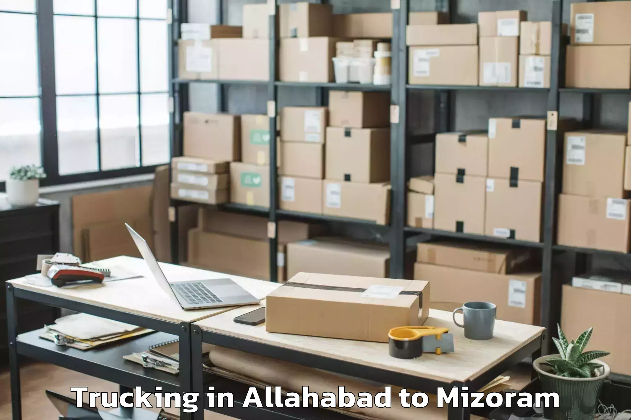 Expert Allahabad to Hnahthial Trucking